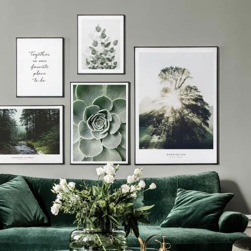 Nordic Plant Leaf Poster Photography Forest Landscape Canvas Painting Mural Picture Living Room Decoration Painting
