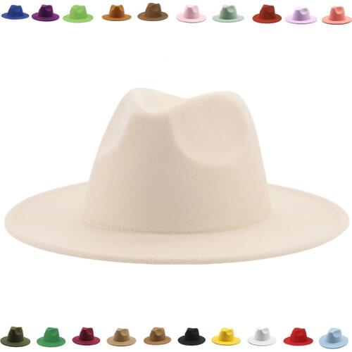 Men hats fedora solid formal dress wedding decorate woman hat camel black white panamas felt classic fedoras gorras para mujer
