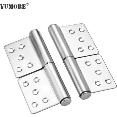 YUMORE 2pcs/lot Stainless Steel Hinges Door Connector Flag Shape Hinge Furniture Fittings For Door Windows Cabinets
