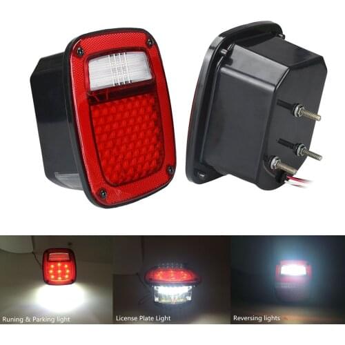 1 Pair LED Parking Tail Lights Running Reverse Taillight Rear Lamps For Jeep Wrangler TJ