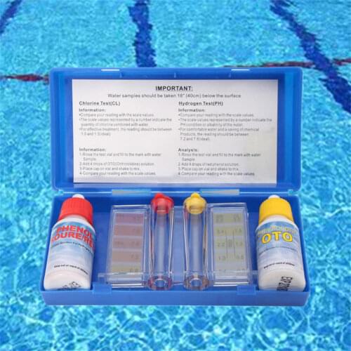 1 Set PH Chlorine Water Quality Test Kit Hydrotool Testing Kit Accessories for Swimming Pool WHShopping
