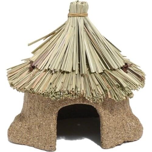 1PC Handcraft Woven Grass Hamster Nest Small Pet Rabbit Hamster Cage House Chew Toys Foldable Pig Rat Hedgehogs Chinchilla Bed