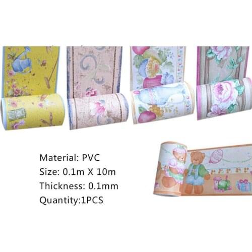 10 M Self Adhesive Wall Stickers PVC Wallpaper for Bedroom Mirror Backdrop Home Decor Waistline border Waist fashion Waterproof