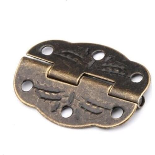 100pcs/lot 30mm x 22mm Bronze Mini Butterfly Door Hinges Cabinet Drawer Jewellery Box Hinge With Screws For Furniture