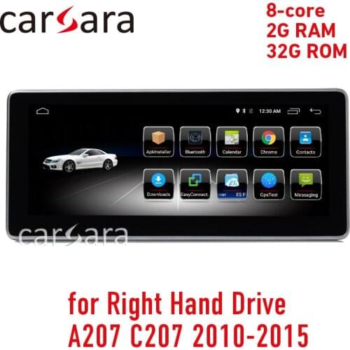 2G RAM Android display for right hand drive E Class coupe C207 A207 2010-2015 10.25" touch screen GPS Navigation stereo radio