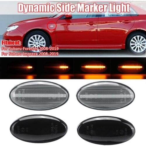 2pcs LED Dynamic Side Maker Lights Turn Signal Light Lamp Side Repeater for Subaru Impreza Wrx Sti Subaru Forest 2008-2019