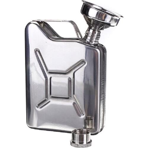 304 stainless steel 5oz gasoline barrel hip flask Creative military stainless steel hip flask Outdoor portable hip flask