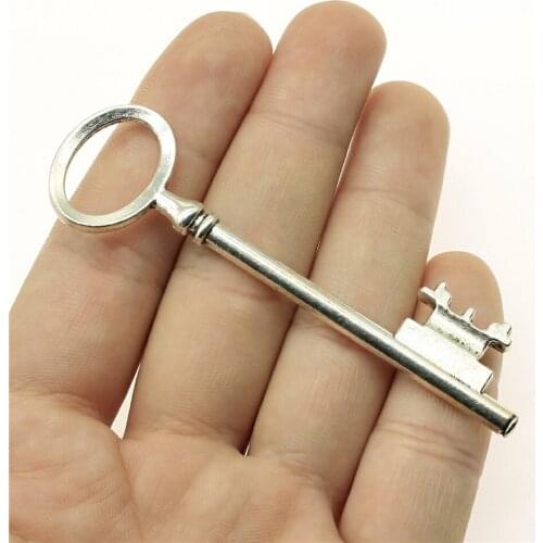 4pcs 79mm 2 Colors Antique Bronze Decorative Key Charm Key Charms MenS Key Charms For Jewelry Making