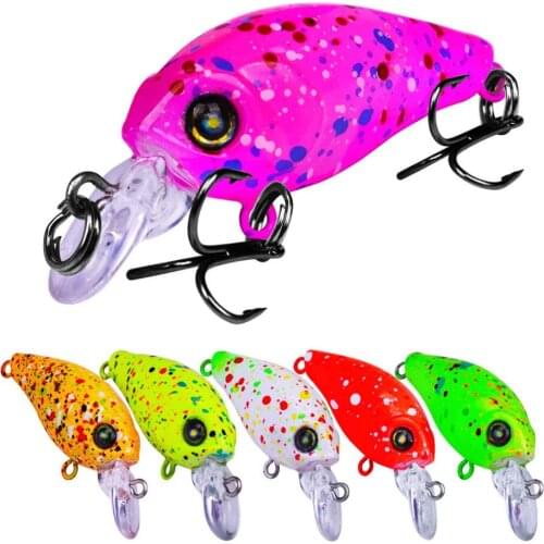 6PCS Fishing Crankbait Minnow Fish Bass lure hook baits 4.7m/3.3g