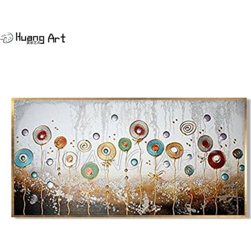 Abstract Balloon Painting Hand-painted Circle Texture Oil Painting on Canvas for Living Room Decor Modern Abstract Oil Painting