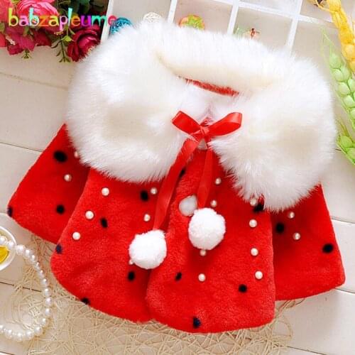 Babzapleume 1-3Years/autumn winter baby girls jackets warm infant outerwear kids fur princess cute coat children clothing BC1531