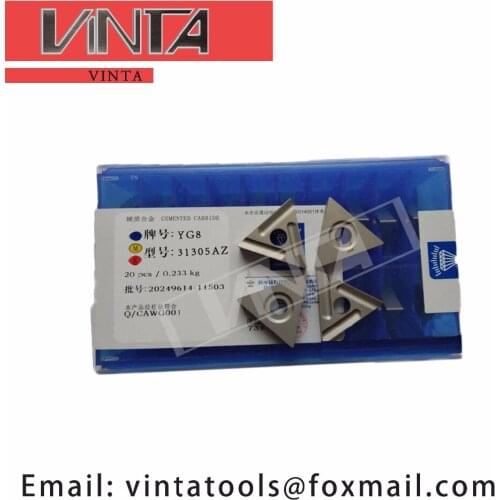 Free shipping high quality 20pcs/lots 31305AZ YG6/ YG8/ YW1/ YW2/ YT5/ YT14/ YT15 cnc carbide welding inserts