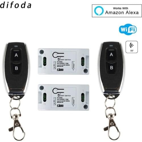 Wireless Wifi Light Switch Universal 433Mhz 10A RF Smart Home Module Wifi Remote Control Switch For Via iOS Android AppDIFODA