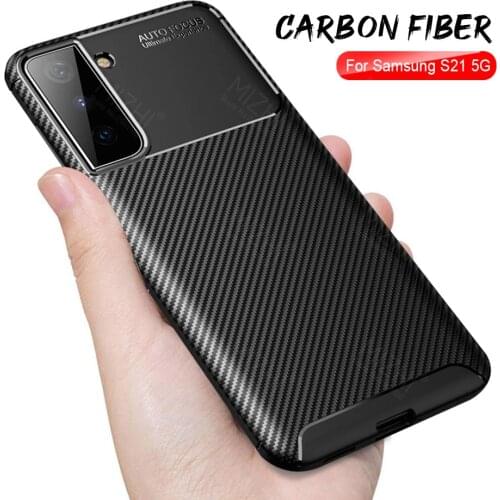 For Samsung S21 5G Case matte carbon fiber Cases For Samsung Galaxy S21 Ultra Plus S21Ultra S21Plus silicone shockproof Cover