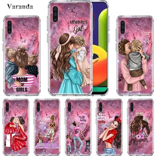 Girl Baby Super Mom Woman Tpu Case For Samsung Galaxy A70 A50 A50s A70s A80 A21s A40 A20 A20e A10 A7 A9 2018 Phone Coque Sac