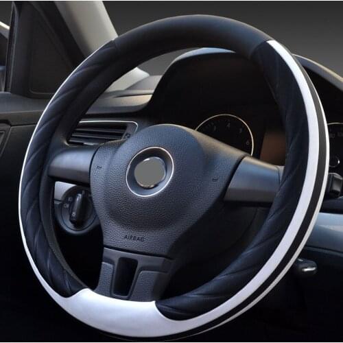 Car Steering Wheel Cover 15' 38CMFour Seasons Universal Steering Cover Two-color Contrast Color Fashion Non-slip Creative Design