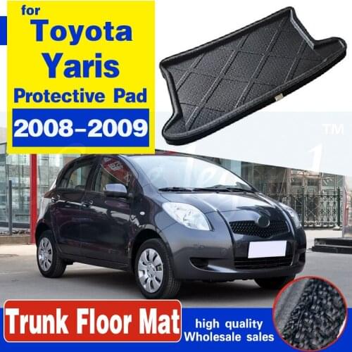 For Toyota Yaris 2008 2009 Car Accessories Trunk Mat Tail Tray Boot Liner Floor Cargo Mud Luggage Carpet Pad Waterproof Pad