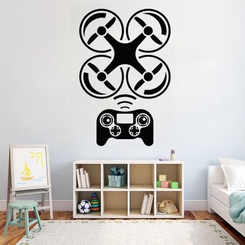 Drone wall sticker aircraft home wall art decoration movable Kids room DIY Vinyl Decal Nursery Kids Room Wall Decor Y107