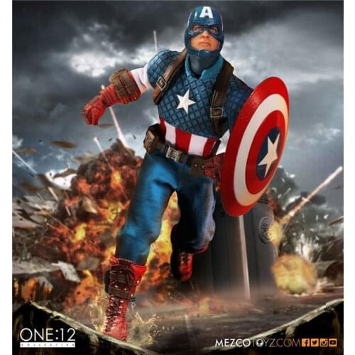 Disney Marvel The Avengers Anime Cloth Captain America Articulated Action Figure Toys 16cm Decorations Gift Collections