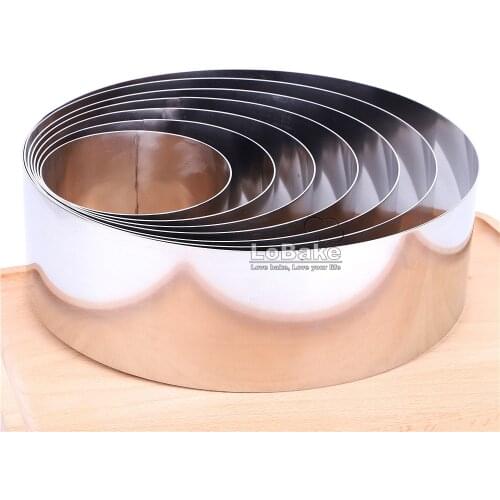 8cm height 4 - 10 inches smooth round shape stainless steel mousse ring plain cake mold cheese baking mould cakes DIY bakery