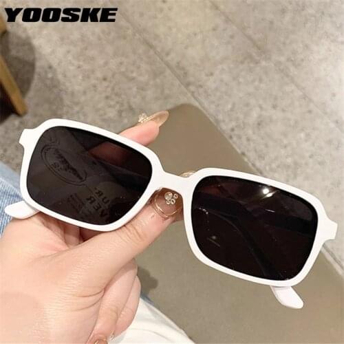 YOOSKE Classic Small Sunglasses Men Women Fashion Black Rounded Rectangle Sunglasses Driving Eyeglasses Male Shades Female UV400