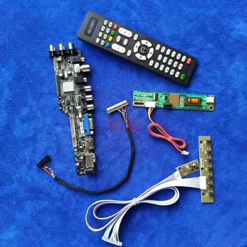 KIT LCD monitor controller board 1-CCFL 30 Pin LVDS Signal Digital DVB 1280*768 AV VGA USB HDMI-compatible For B140EW01/LP140WX1