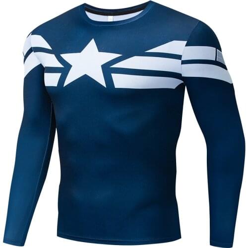 2021 New muscle role-playing clothing advanced 3D printed clothing compression T-shirt fitness gym quick-drying tights