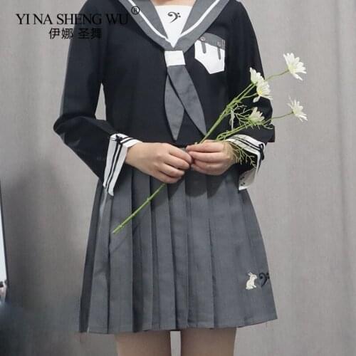Navy Sailor Dress Suit Girl Japanese Korea Style Jk School Uniform Rabbit Short Pleated Skirt Academy Anime Kawaii Cosplay Suit