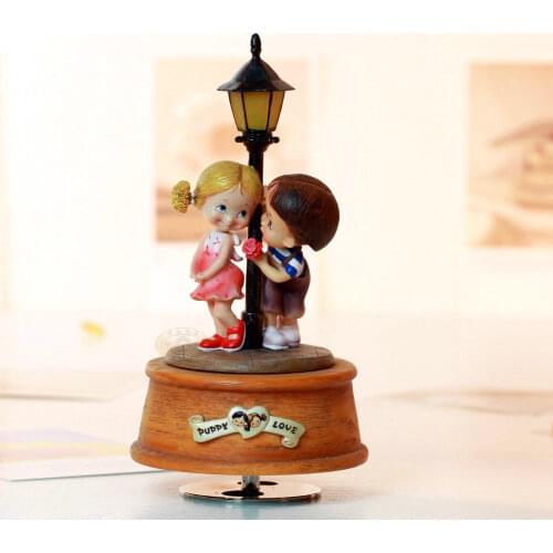 Lamp Streetlight rotating light emitting music box birthday gift male also for wedding Christmas and home free shipping