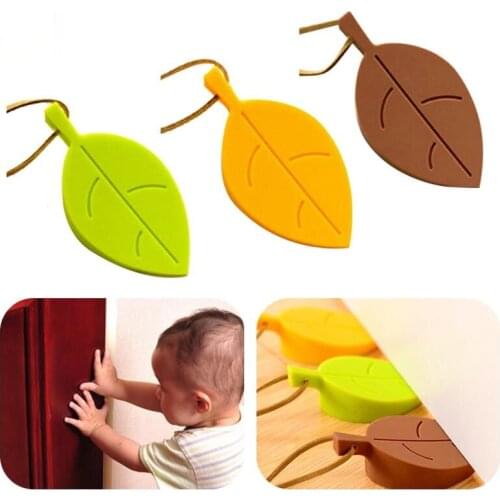 Hot Silicone Rubber Door Stopper Cute Autumn Leaf Style Home Decor Finger Safety Protection Wedge Kid Baby Safe Doorways Gates