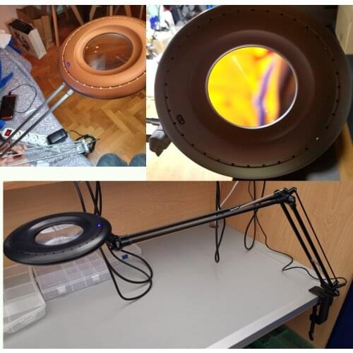 Clamp Mount LED Magnifier Lamp Beauty Nail Salon 8X Magnifying Glass Lamp Eyeliner Manicure Desk Table Light New