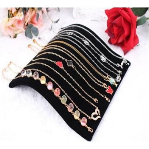 Fashion Black Velvet Necklace Bracelet Display Board Necklace Chain Pendant Display Jewelry Organizer Stand Holder For Women
