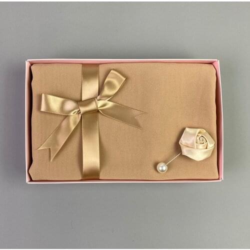Fashion Chiffon Scarf With Box Luxury Customize Gift For Women Plain Hijab Wrap Solid Color Shawls Headband Muslim Hijabs