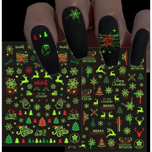 Nail Art Stickers Luminous DIY Fingernail Decorations Nail Supplies Manicure Decorations Nail Art Stickers For Women Girls