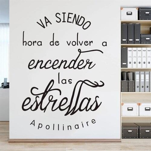 Wall Stickers Va Siendo Hora De Volver A Encender Spanish Quotes Decals Vinyl Bedroom Livingroom Mural Decoration Poster RU2362