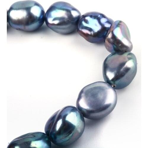 Natural Keshi Pearl Bead Strands Cultured Freshwater Pearl PrussianBlue For DIY Jewelry Accessories Finding Making Supplies