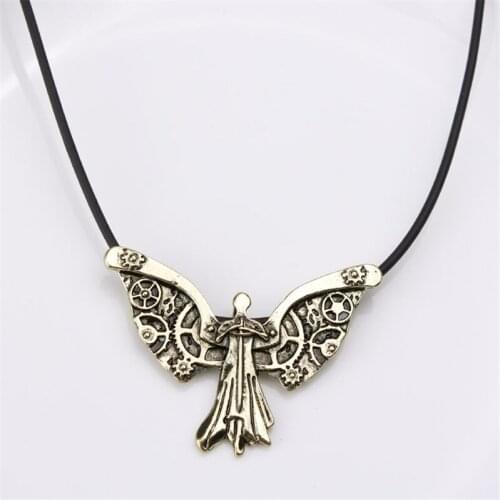 City of Bones Angel Necklace Angelic Forces Power Pendant Inspired Mortal Instruments Sword Angel Shadowhunters Colar For Men