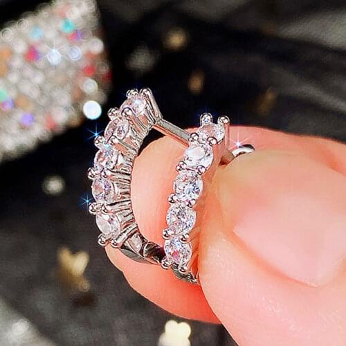 DODO Chic Fashion AAA Cubic Zircon Olive Branch Hoop Earrings Bright Silvery Jewelry For Women Exquisite Ear Brincos Gifts E277