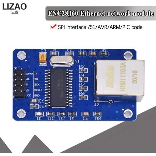 ENC28J60 LAN Ethernet Network Board Module 25MHZ Crystal AVR 51 LPC STM32 3.3V for arduino