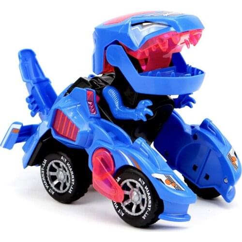 Luminous Dinosaur Car Deformable Universal Electric Transforming Chariot Puzzle Toy for Children Boy