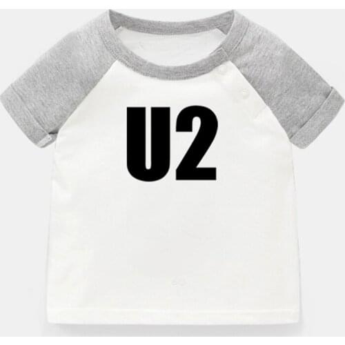 U2 Alternative Rock Band Bono Adam Larry The Edge Newborn Baby T-shirts Toddler Graphic Raglan Color Short Sleeve Tee Tops