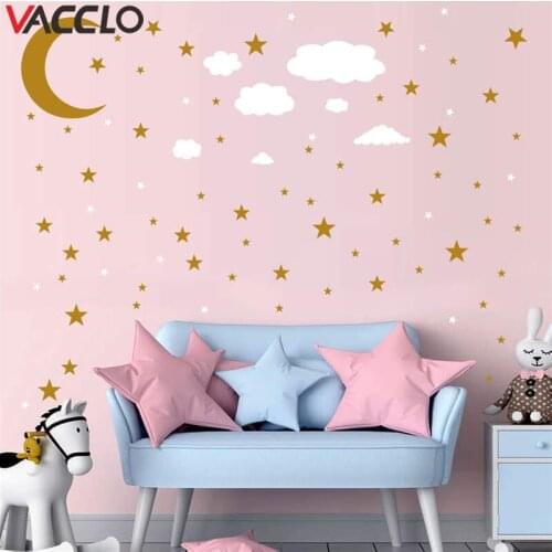 Vacclo Little Stars Wall Stickers For Kids Room Baby Nursery Bedroom Children Home Decoration Wall Decals Art Kids Wall Stickers