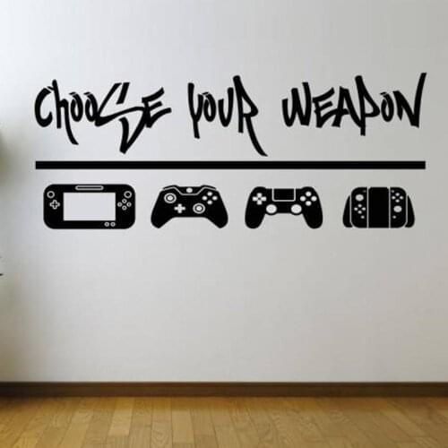 Choose Your Weapon Video Game Wall Decal Vinyl Sticker For Game Room Boy Birthday Gift Wallpaper Murals 2258