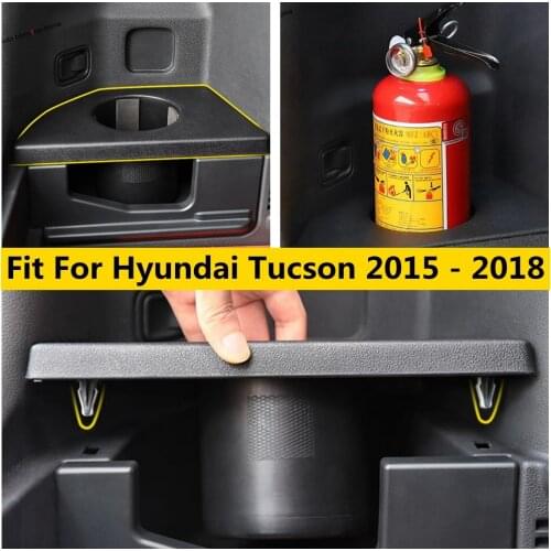 Yimaautotrims Fire Extinguisher Cup Holder Support Cover Kit Fit For Hyundai Tucson 2015 - 2018 Interior Mouldings Plastic