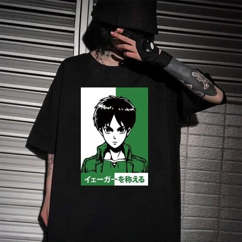 Japanese Anime Attack on Titan Printed Funny Men/Women Tshirt Anime Eren Yeager Shirt O-Neck Funny T Shirts