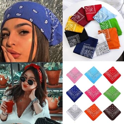 LeeHaa Woman Printed Square Hair Scraf Women Hairband Bandannas Women Hair Accessories Headband Turban Ornaments