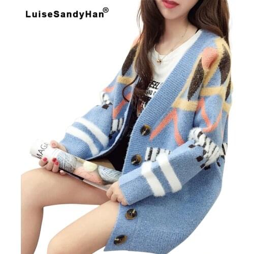 Women Autumn Winter Sweater Buttons Long Sleeve Striped Knitted Cardigan Ladies Spring 2020 New Arrival Oversize Cotton Sweaters