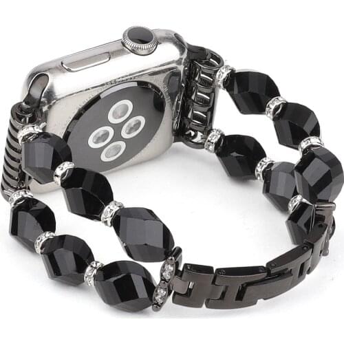 Women Jewelry Bracelet Watchband for Apple Watch, Luxury Stainless Steel Metal Slim Strap for iWatch Series 6 5 4 3 2 1 40/44m