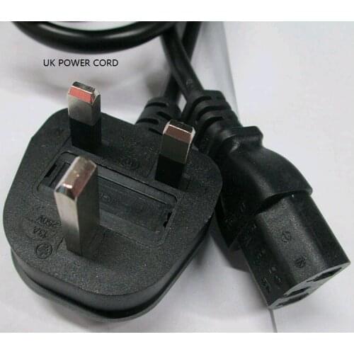 1.5M 0.35KG UK 3 Prong Pure Copper AC Laptop Power Cord Adapter Cable Black