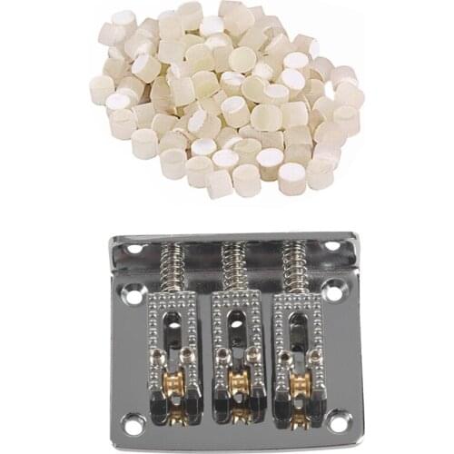 1set 3 String Guitar Ball String Bridge Bridge Pull String & 100Pcs Guitar Fingerboard Inlay Neck Side Dot Luminous